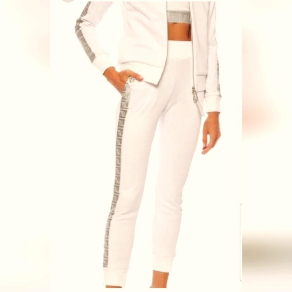 Fendi FF Zucca, Pants With Metallic silver stripe😍